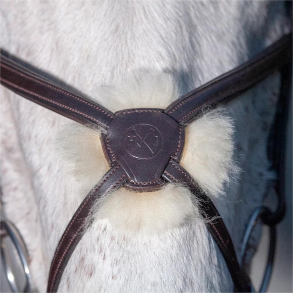Henry James Figure 8 Sheepskin Grackle Noseband NB4-HJSHEEP - Brown